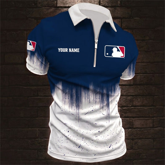 [HOMERUN DEAL] NEW CUSTOMIZED MLB31 MAJOR LEAGUE BASEBALL ZIP POLO SHIRT
