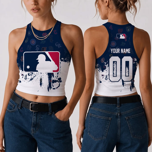 [HOMERUN DEAL] NEW CUSTOMIZED MLB32 ALL TEAMS WOMEN'S CROP TOP