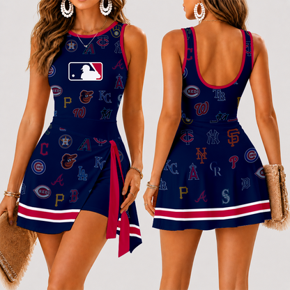 [HOMERUN DEAL] NEW CUSTOMIZED MLB32 ALL TEAMS WOMEN'S SUMMER SKORT DRESS