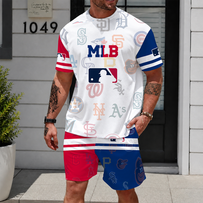 [HOMERUN DEAL] NEW CUSTOMIZED MLB32 ALL TEAMS UNISEX T-SHIRT & SHORTS SET