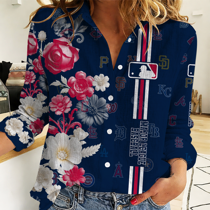[HOMERUN DEAL] NEW CUSTOMIZED MLB32 MLB ALL TEAMS WOMEN'S CASUAL SHIRT