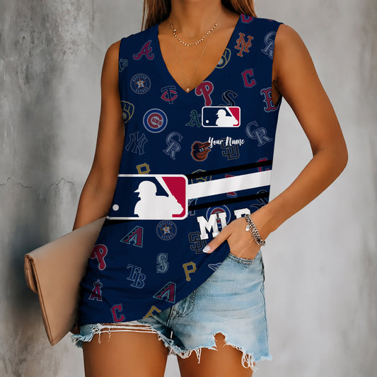 [HOMERUN DEAL] NEW CUSTOMIZED MLB32 MLB ALL TEAMS WOMEN'S V-NECK TANK TOP