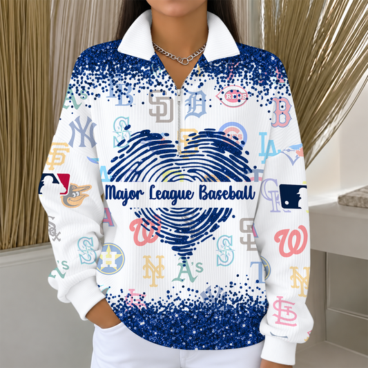 [HOMERUN DEAL] NEW CUSTOMIZED MLB32 ALL TEAMS QUARTER ZIP RIBBED SWEATER
