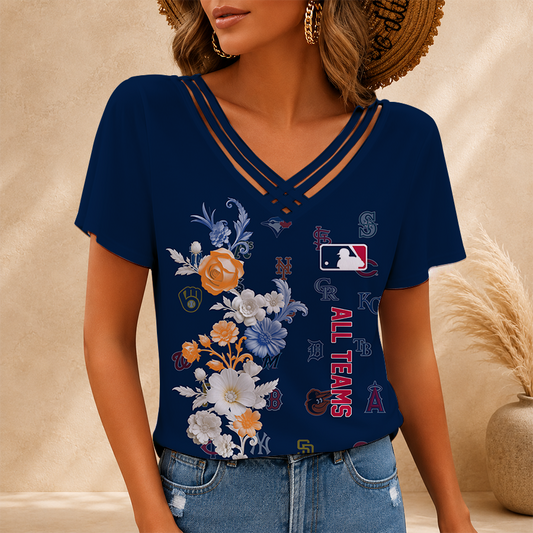 [HOMERUN DEAL] NEW CUSTOMIZED MLB32 ALL TEAMS V-NECK SHIRT