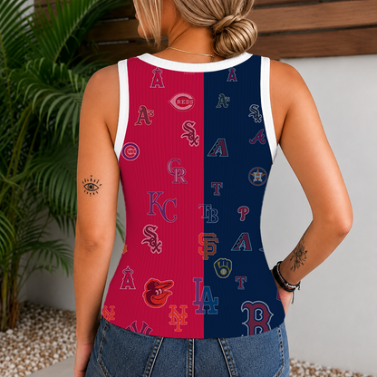 [HOMERUN DEAL] NEW CUSTOMIZED MLB32 BBA MLB ALL TEAMS WOMEN'S V-NECK TANK TOP