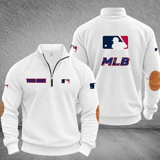 [HOMERUN DEAL] NEW CUSTOMIZED MLB32 ALL TEAMS MULTICOLOR STRIPED QUATER ZIP SWEATSHIRT