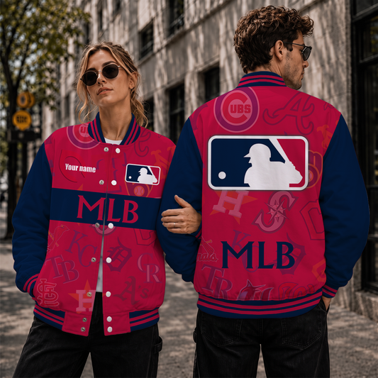 [HOMERUN DEAL] NEW CUSTOMIZED MLB32 ALL TEAMS SATIN VARSITY & BASEBALL JACKET