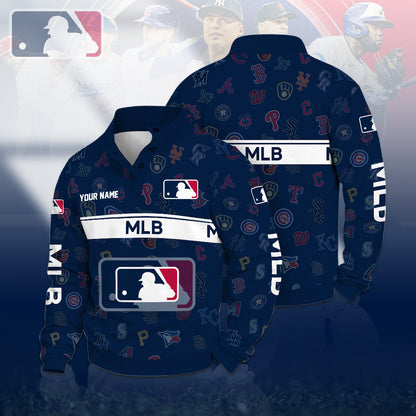 [HOMERUN DEAL] NEW CUSTOMIZED MLB32 ALL TEAMS QUARTER-BUTTON SWEATSHIRT