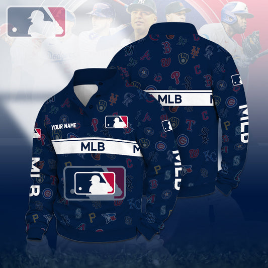 [HOMERUN DEAL] NEW CUSTOMIZED MLB32 ALL TEAMS QUARTER-BUTTON SWEATSHIRT