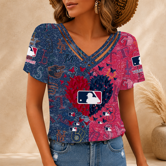 [HOMERUN DEAL] NEW CUSTOMIZED MLB32 ALL TEAMS V-NECK SHIRT