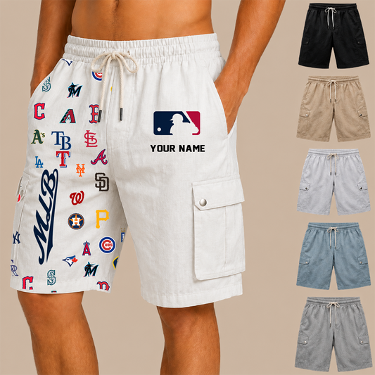 [HOMERUN DEAL] NEW CUSTOMIZED MLB32 ALL TEAMS MEN'S DRAWSTRING CARGO SHORTS