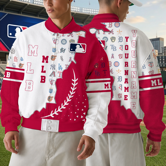 [HOMERUN DEAL] NEW CUSTOMIZED MLB32 ALL TEAMS SATIN VARSITY & BASEBALL JACKET