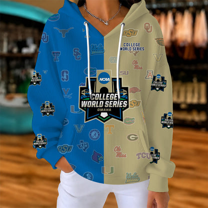 [HOMERUN DEAL] NEW CUSTOMIZED NCAA CWS32 ALL TEAMS RIBBED HOODIE & SWEATSHIRT