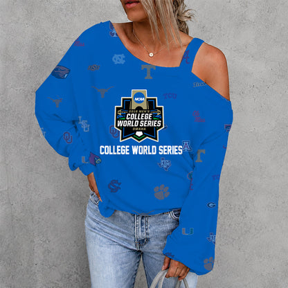 [HOMERUN DEAL] NEW CUSTOMIZED NCAA CWS32 ALL TEAMS WOMEN'S OFF-SHOULDER LONG SLEEVE SHIRT