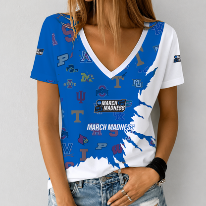 [SLAM DUNK DEAL] NEW CUSTOMIZED NCAA MAM32 BKM ALL TEAMS V-NECK FEMALE SHIRT