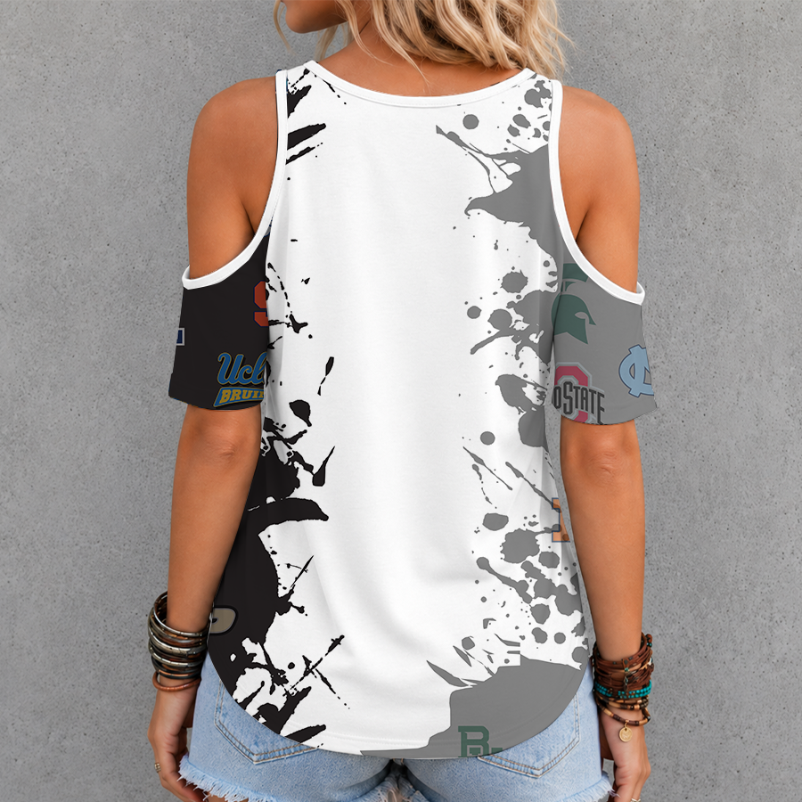 [SLAM DUNK DEAL] NEW CUSTOMIZED NCAA MAM32 BKM ALL TEAMS CRISS CROSS V-NECK TOP