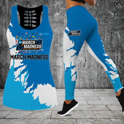[SLAM DUNK DEAL] NEW CUSTOMIZED NCAA MAM32 BKM ALL TEAMS STRAPPY HOLLOW TANK TOP & LEGGINGS SET