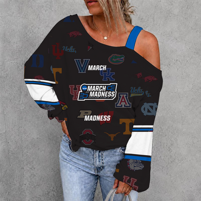 [SLAM DUNK DEAL] NEW CUSTOMIZED NCAA MAM32 BKM ALL TEAMS WOMEN'S OFF-SHOULDER LONG SLEEVE SHIRT