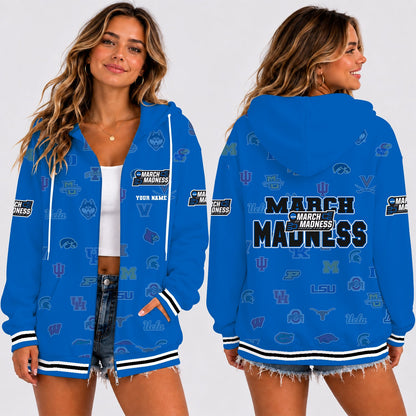 [SLAM DUNK DEAL] NEW CUSTOMIZED NCAA MAM32 BKM ALL TEAMS STRAPPY ZIP HOODIE