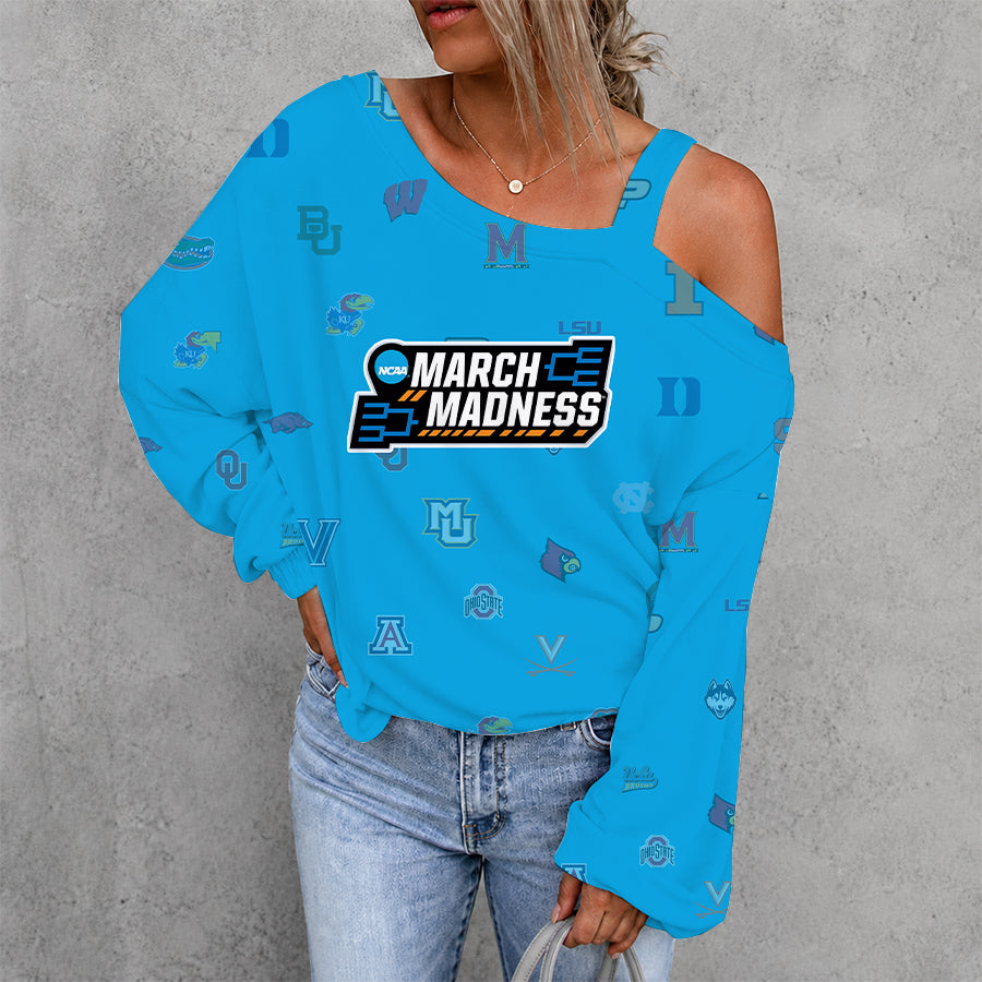 [SLAM DUNK DEAL] NEW CUSTOMIZED NCAA MAM32 BKM ALL TEAMS WOMEN'S OFF-SHOULDER LONG SLEEVE SHIRT