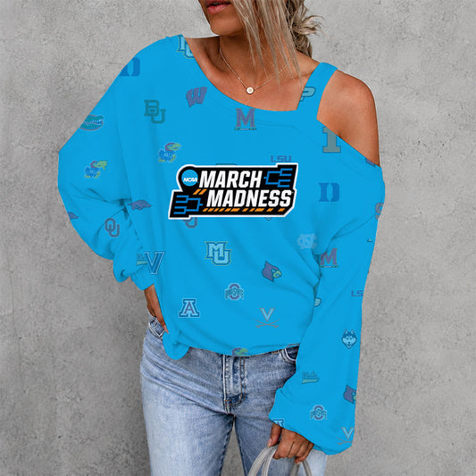 [SLAM DUNK DEAL] NEW CUSTOMIZED NCAA MAM32 BKM ALL TEAMS WOMEN'S OFF-SHOULDER LONG SLEEVE SHIRT