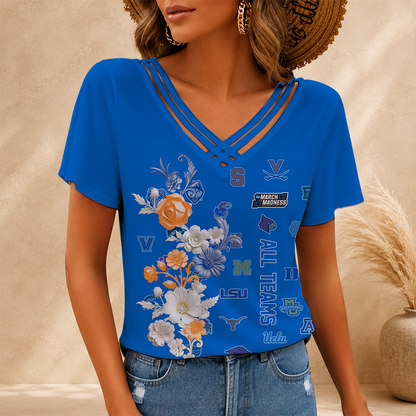 [SLAM DUNK DEAL] NEW CUSTOMIZED NCAA MAM32 BKM ALL TEAMS V-NECK SHIRT