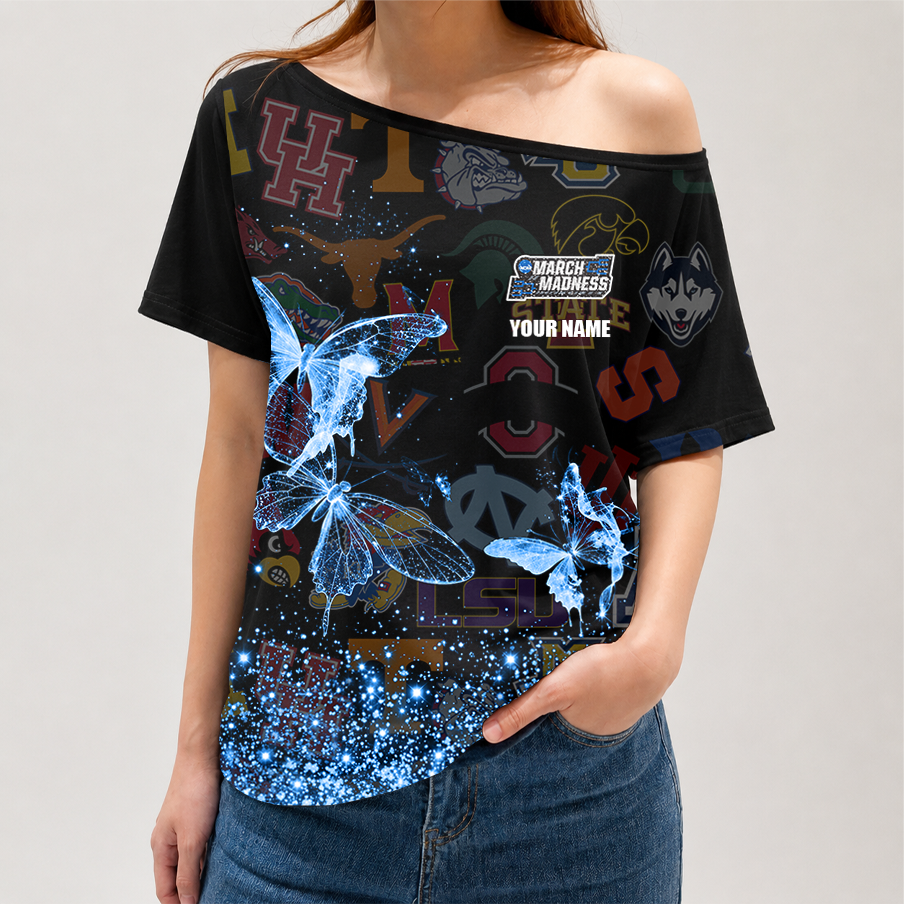 [SLAM DUNK DEAL] NEW CUSTOMIZED NCAA MAM32 BKM ALL TEAMS STRAPPY OFF-SHOULDER SHIRT