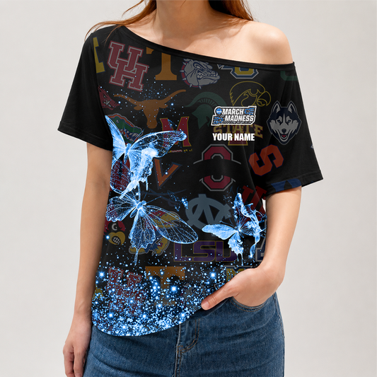 [SLAM DUNK DEAL] NEW CUSTOMIZED NCAA MAM32 BKM ALL TEAMS STRAPPY OFF-SHOULDER SHIRT