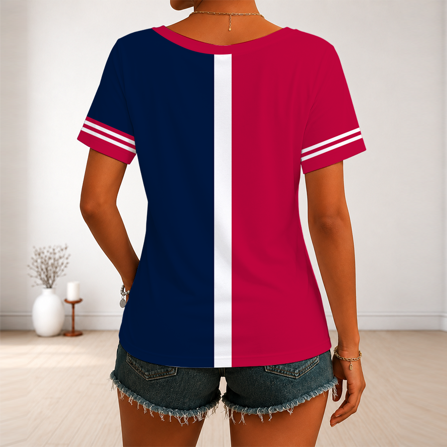 [HOMERUN DEAL] NEW CUSTOMIZED MLB32 MLB ALL TEAMS V-NECK FEMALE SHIRT