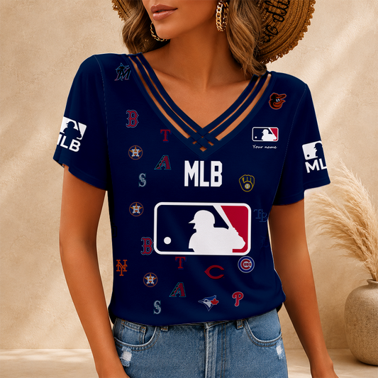 [HOMERUN DEAL] NEW CUSTOMIZED MLB32 ALL TEAMS V-NECK SHIRT