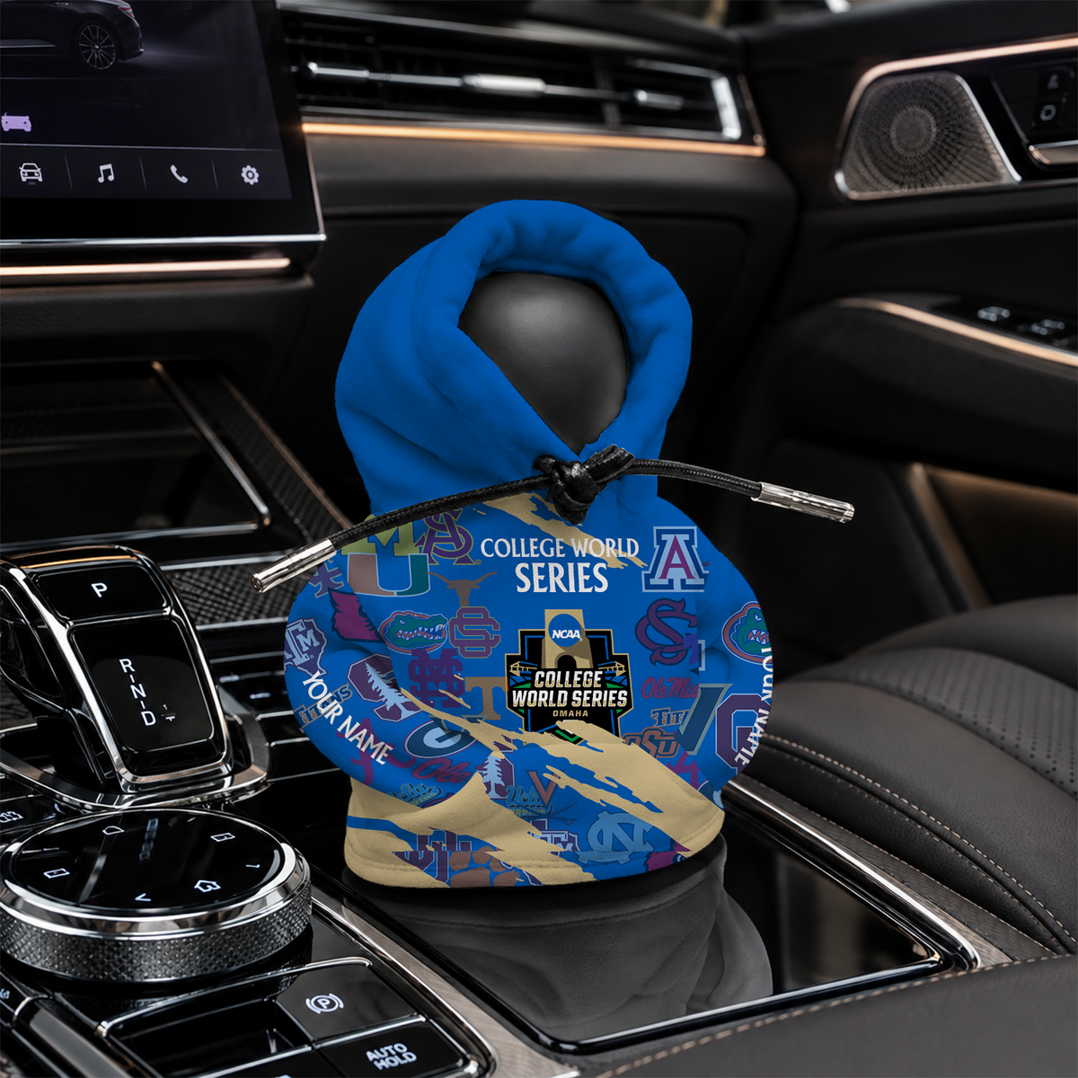 [HOMERUN DEAL] NEW CUSTOMIZED NCAA CWS32 BBC ALL TEAMS AUTOMOTIVE HOODIE SHIFT KNOB COVER