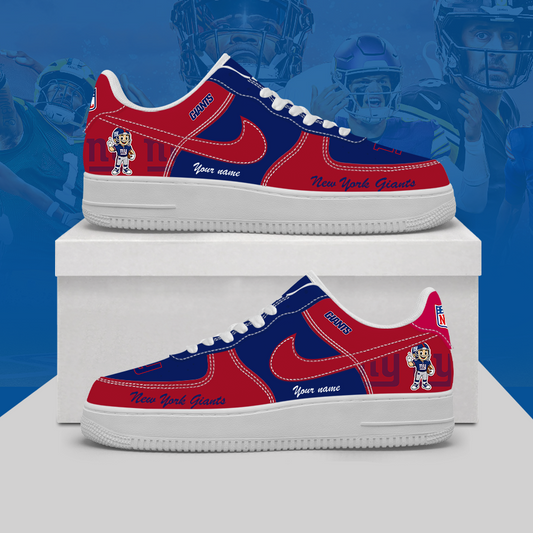 [TOUCHDOWN DEAL] NEW CUSTOMIZED NFL32 NYG NEW YORK GIANTS AF1 SHOES