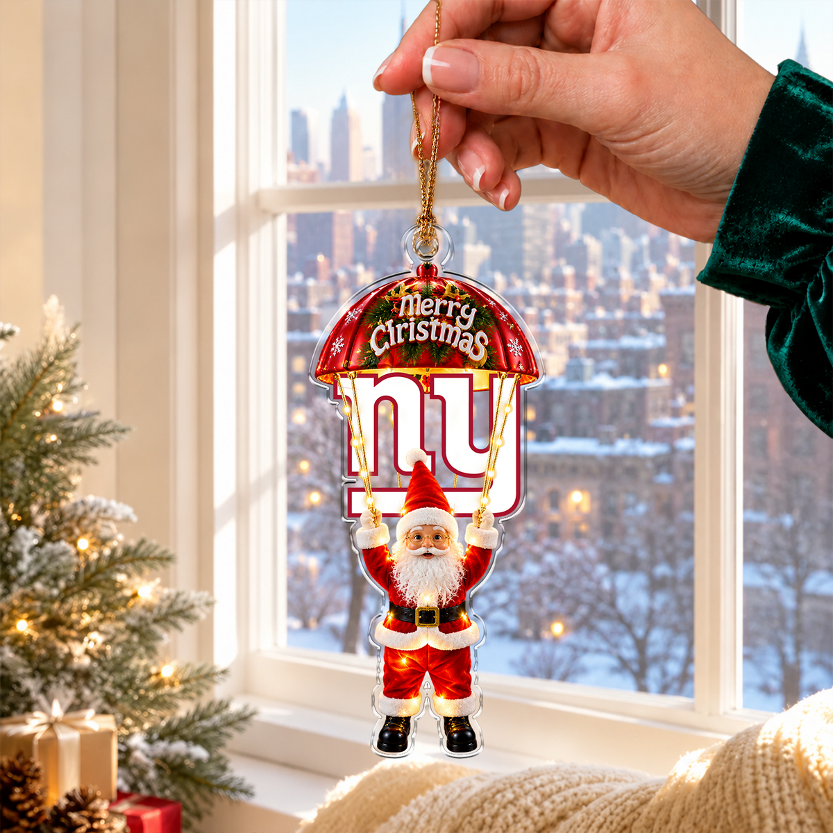 [TOUCHDOWN DEAL] NEW CUSTOMIZED NFL32 NYG NEW YORK GIANTS CHRISTMAS ACRYLIC ORNAMENT