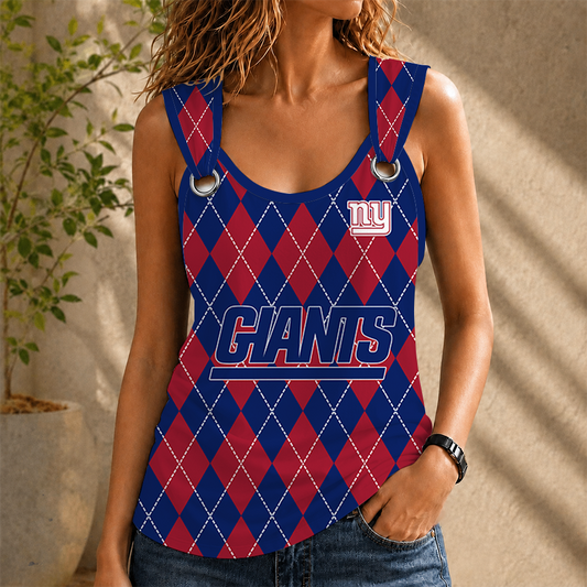 [TOUCHDOWN DEAL] NEW CUSTOMIZED NFL32 NYG NEW YORK GIANTS O-RING SHOULDER TANK TOP