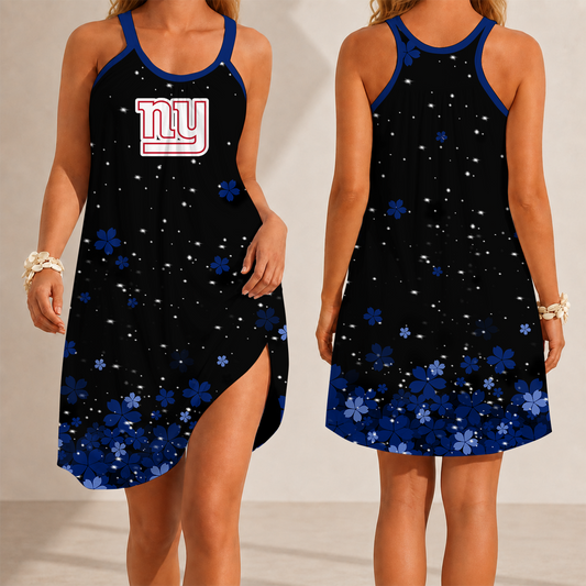 [TOUCHDOWN DEAL] NEW CUSTOMIZED NFL32 NYG NEW YORK GIANTS CAMISOLE DRESS