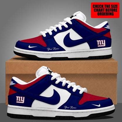 [TOUCHDOWN DEAL] NEW CUSTOMIZED NFL32 NYG NEW YORK GIANTS DUNK LOW SHOES