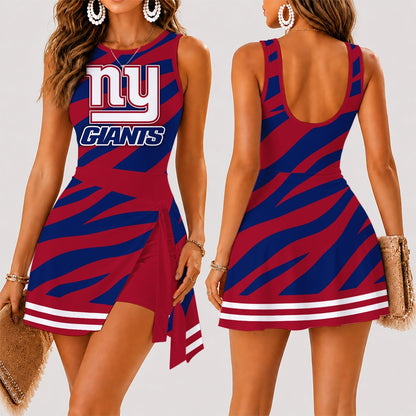 [SPECIAL OFFER] NEW CUSTOMIZED NFL32 NYG NEW YORK GIANTS WOMEN'S SUMMER SKORT DRESS