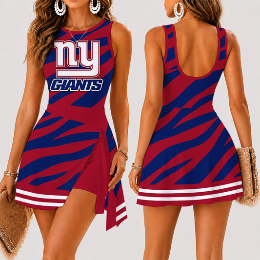 [TOUCHDOWN DEAL] NEW CUSTOMIZED NFL32 NYG NEW YORK GIANTS WOMEN'S SUMMER SKORT DRESS