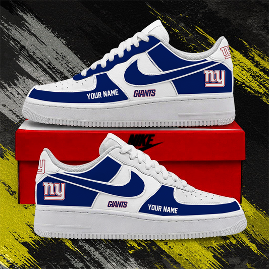 [TOUCHDOWN DEAL] NEW CUSTOMIZED NFL32 NYG NEW YORK GIANTS AF1 SHOES