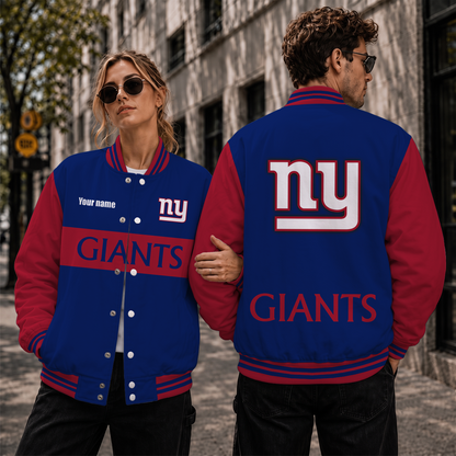 [TOUCHDOWN DEAL] NEW CUSTOMIZED NFL32 NYG NEW YORK GIANTS SATIN VARSITY & BASEBALL JACKET