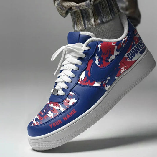 [TOUCHDOWN DEAL] NEW CUSTOMIZED NFL32 NYG NEW YORK GIANTS AF1 SNEAKERS