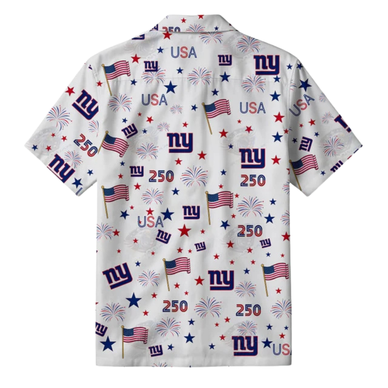 [TOUCHDOWN DEAL] NEW CUSTOMIZED NFL32 NYG NEW YORK GIANTS PATRIOTIC 250 USA HAWAIIAN SHIRT