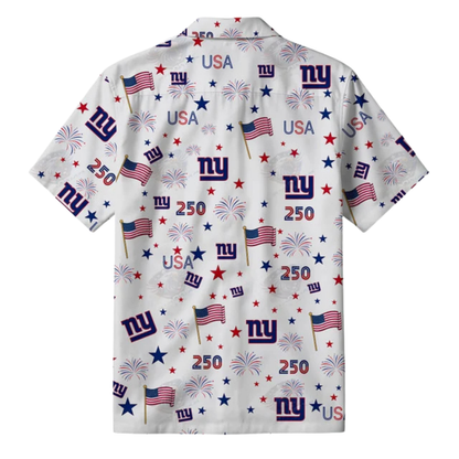 [TOUCHDOWN DEAL] NEW CUSTOMIZED NFL32 NYG NEW YORK GIANTS PATRIOTIC 250 USA HAWAIIAN SHIRT