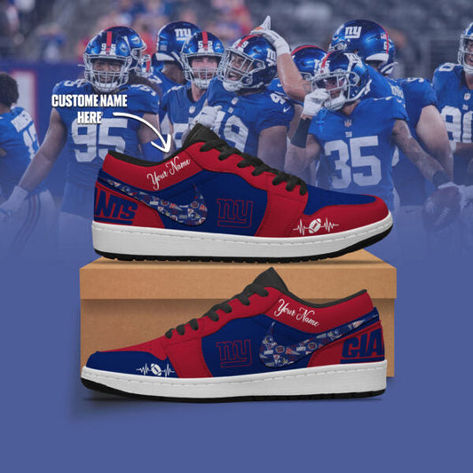 [TOUCHDOWN DEAL] NEW CUSTOMIZED NFL32 NYG NEW YORK GIANTS AIR JORDAN LOW SHOES
