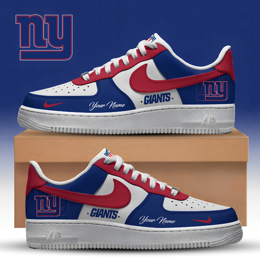 [TOUCHDOWN DEAL] NEW CUSTOMIZED NFL32 NYG NEW YORK GIANTS AF1 SNEAKERS