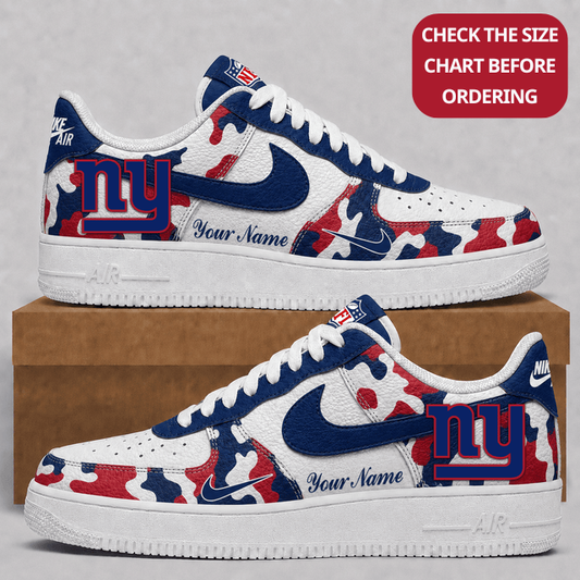 [TOUCHDOWN DEAL] NEW CUSTOMIZED NFL32 NYG NEW YORK GIANTS AF1 SHOES