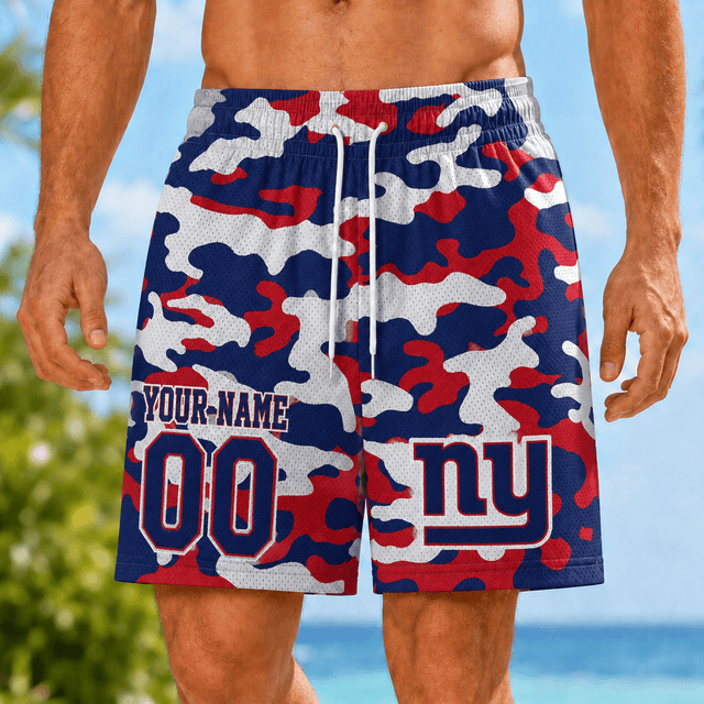 [TOUCHDOWN DEAL] NEW CUSTOMIZED NFL32 NYG NEW YORK GIANTS SHORT PANTS