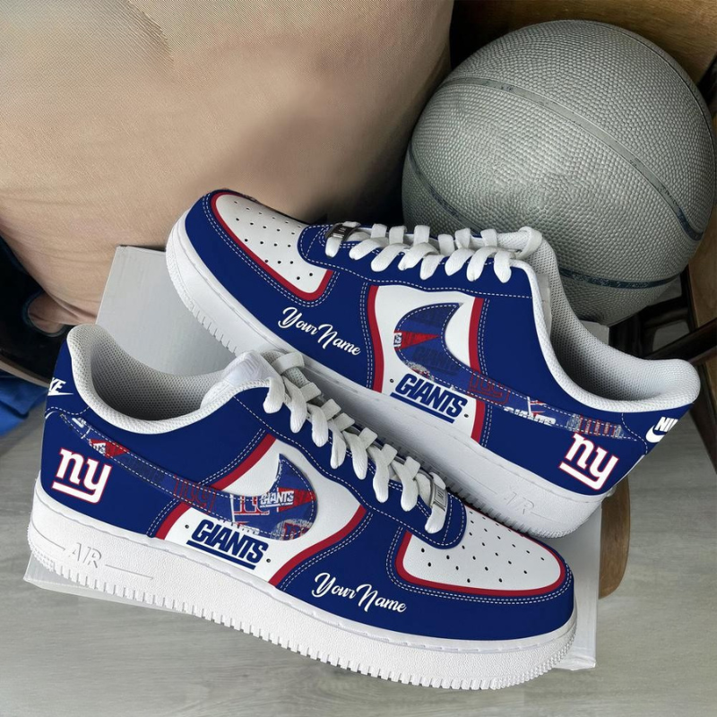 [TOUCHDOWN DEAL] NEW CUSTOMIZED NFL32 NYG NEW YORK GIANTS AF1 SNEAKERS