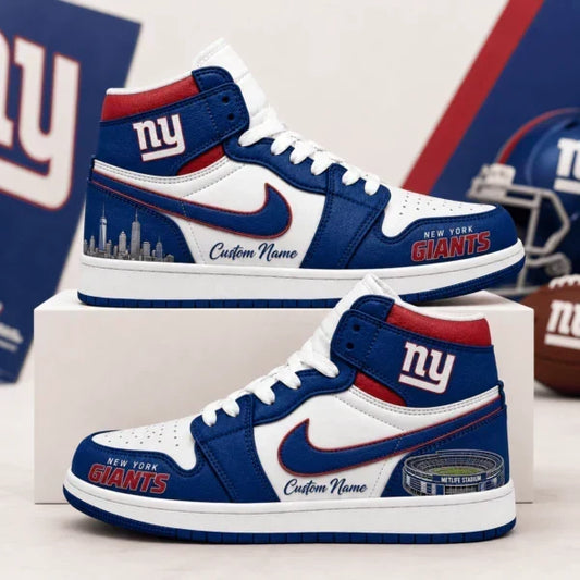 [TOUCHDOWN DEAL] NEW CUSTOMIZED NFL32 NYG NEW YORK GIANTS AIR JORDAN 1