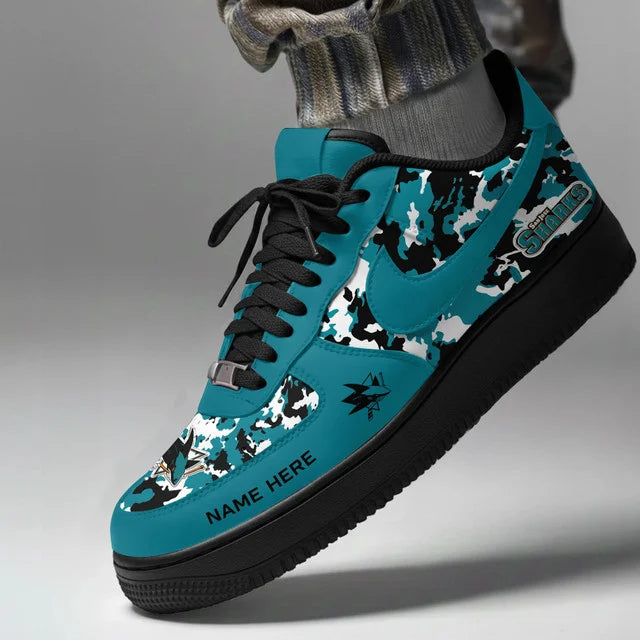 [PUCK DROP DEAL] NEW CUSTOMIZED NHL32 SJS SAN JOSE SHARKS AF1 SHOES